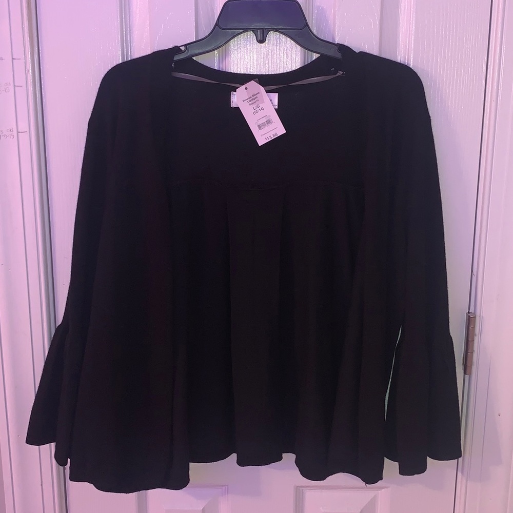 Black Bell Sleeve Cardigan
